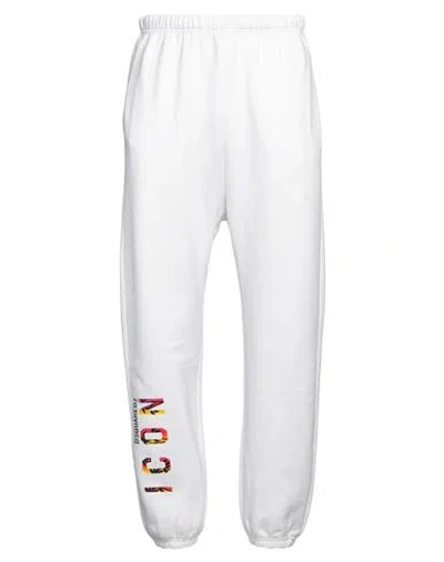 Dsquared2 Man Pants White Size M Cotton, Elastane