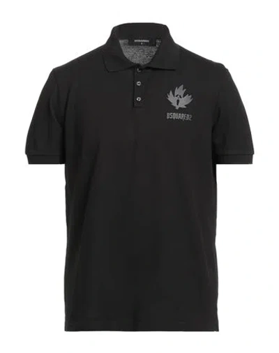 Dsquared2 Man Polo Shirt Black Size L Cotton