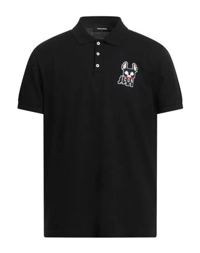 Dsquared2 Man Polo Shirt Black Size L Cotton