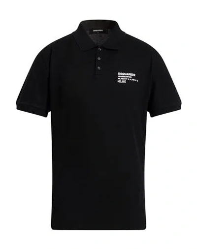 Dsquared2 Man Polo Shirt Black Size L Cotton