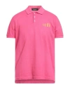 Dsquared2 Man Polo Shirt Fuchsia Size M Cotton In Pink