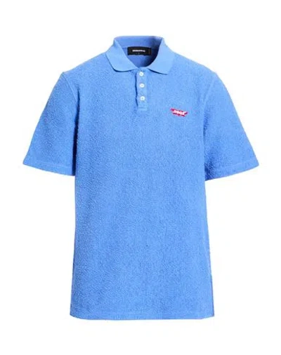 Dsquared2 Man Polo Shirt Light Blue Size L Cotton