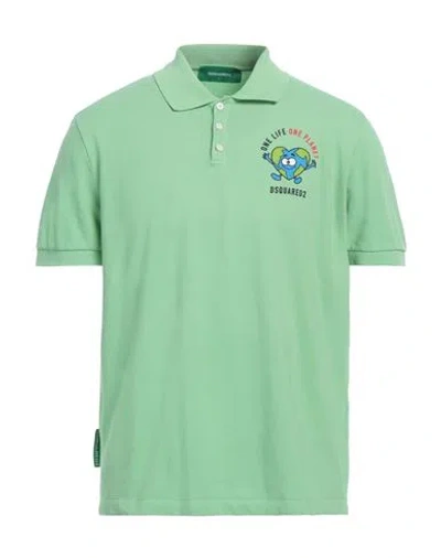 Dsquared2 Man Polo Shirt Light Green Size L Cotton