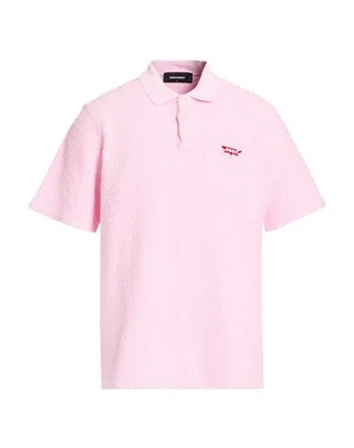 Dsquared2 Man Polo Shirt Pink Size L Cotton