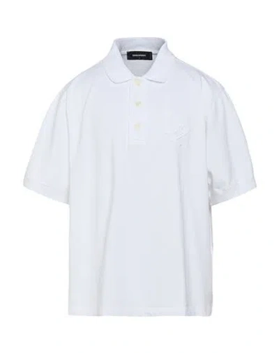 Dsquared2 Man Polo Shirt White Size L Cotton