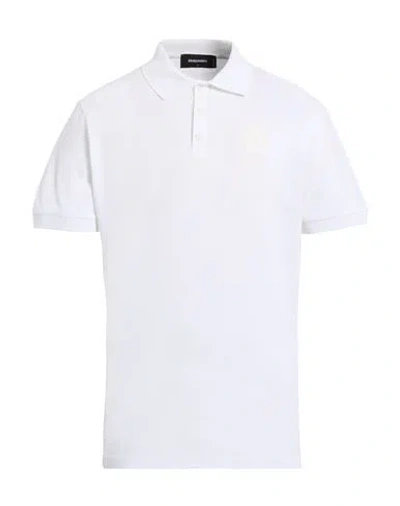 Dsquared2 Man Polo Shirt White Size M Cotton