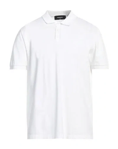 Dsquared2 Man Polo Shirt White Size Xl Cotton