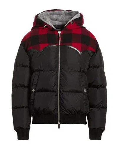 Dsquared2 Double-hood Western Puffer Jacket In Black