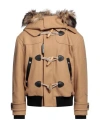 Dsquared2 Man Puffer Camel Size 44 Virgin Wool, Polyamide, Elastane In Beige