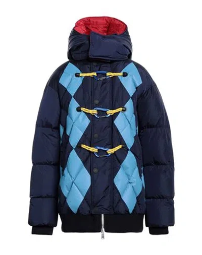 Dsquared2 Man Down Jacket Navy Blue Size 46 Polyamide