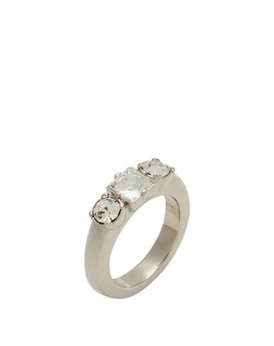 Dsquared2 Man Ring Transparent Size 10.5 Silver, Crystal