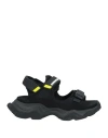 Dsquared2 Man Sandals Black Size 8 Textile Fibers In Black