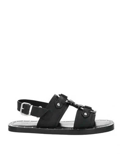 DSQUARED2 DSQUARED2 MAN SANDALS BLACK SIZE 9 COW LEATHER