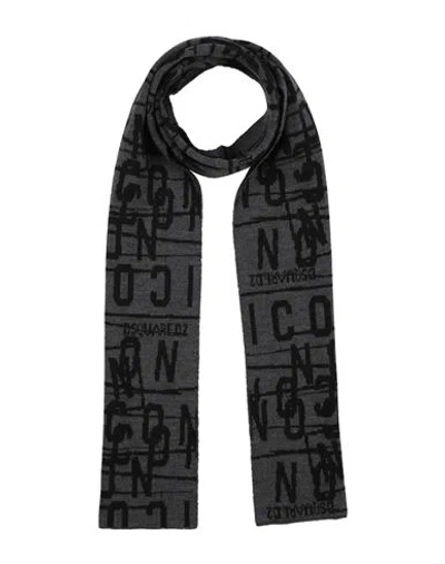 Dsquared2 Man Scarf Charcoal Size - Wool In Grey