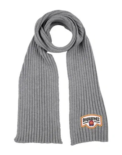 Dsquared2 Man Scarf Grey Size - Wool In Gray