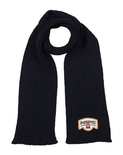 Dsquared2 Man Scarf Midnight Blue Size - Wool