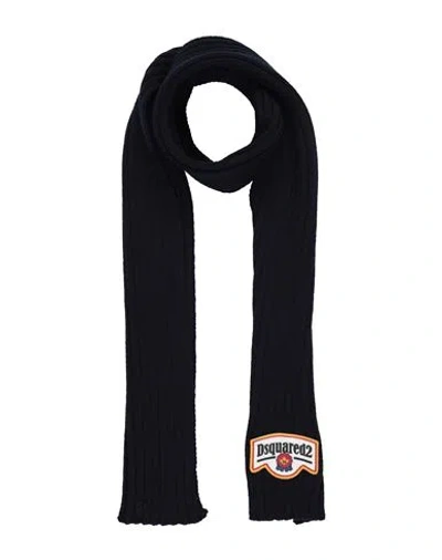 Dsquared2 Man Scarf Navy Size - Wool