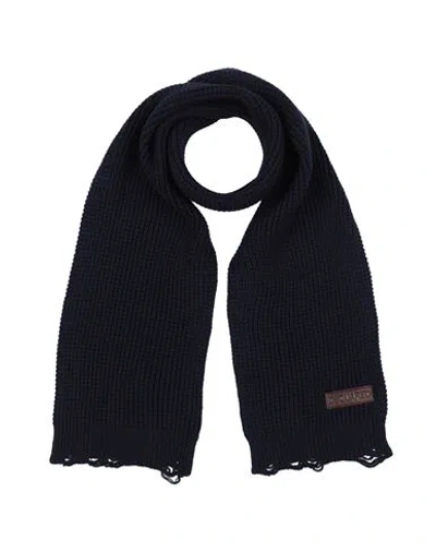 Dsquared2 Man Scarf Navy Size - Wool In Blue