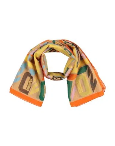 Dsquared2 Man Scarf Orange Size - Cotton, Silk