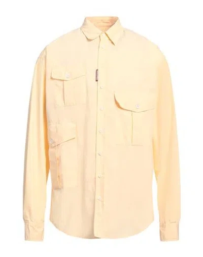Dsquared2 Man Shirt Apricot Size 38 Cotton, Polyester In Orange