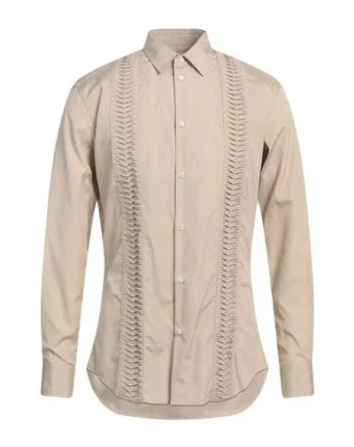 Dsquared2 Man Shirt Beige Size 38 Cotton
