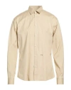 Dsquared2 Man Shirt Beige Size 42 Cotton, Elastane In Neutral