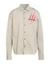 Dsquared2 Man Shirt Beige Size 42 Cotton, Elastane In Neutral