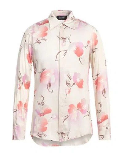 Dsquared2 Man Shirt Beige Size 44 Viscose