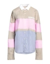 Dsquared2 Man Shirt Beige Size L Cotton, Elastane In Beige