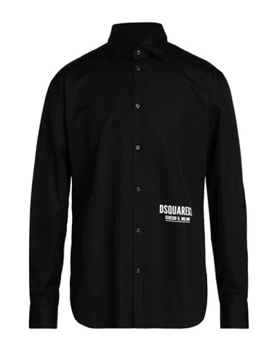 Dsquared2 Man Shirt Black Size 19 Cotton