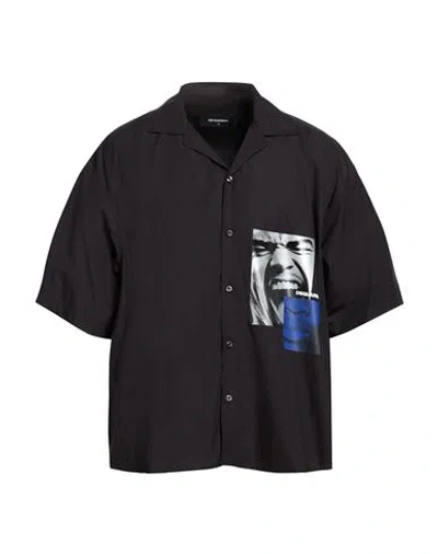 Dsquared2 Man Shirt Black Size 40 Cotton In Multi