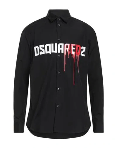 Dsquared2 Man Shirt Black Size 42 Cotton