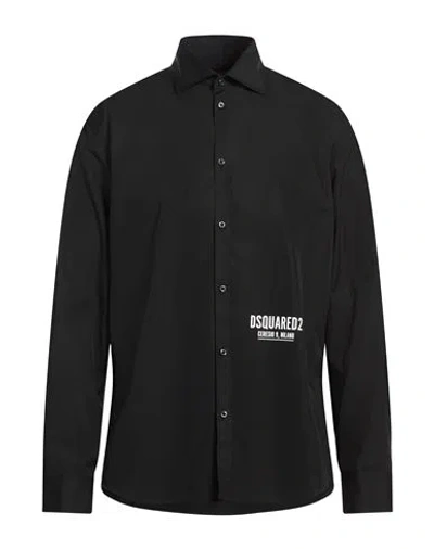 Dsquared2 Man Shirt Black Size 42 Cotton