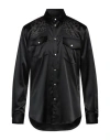 Dsquared2 Man Shirt Black Size 36 Polyester, Elastane, Aluminum In Black