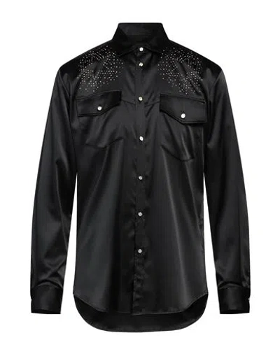 Dsquared2 Man Shirt Black Size 36 Polyester, Elastane, Aluminum
