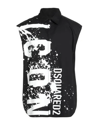 Dsquared2 Man Shirt Black Size 46 Cotton