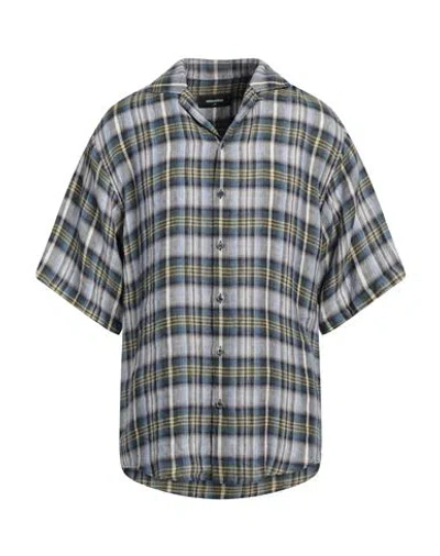 Dsquared2 Man Shirt Blue Size 44 Linen