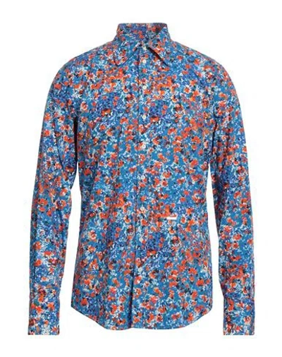 Dsquared2 Man Shirt Blue Size 42 Cotton