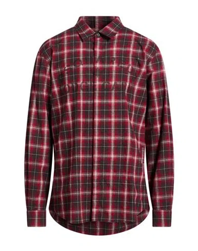 Dsquared2 Man Shirt Brick Size 44 Cotton In Burgundy