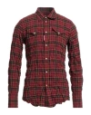 Dsquared2 Check-patterned Shirt With Wrinkled Effect In Red