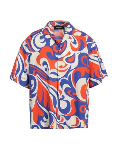 Dsquared2 Man Shirt Bright Blue Size 42 Cotton