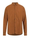 Dsquared2 Man Shirt Camel Size 38 Cotton In Beige