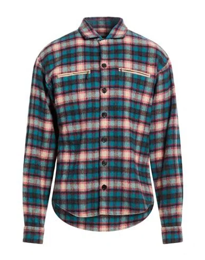 Dsquared2 Man Shirt Deep Teal Size 38 Wool, Polyamide, Alpaca Wool In Multi