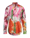 Dsquared2 Man Shirt Fuchsia Size 44 Cotton, Elastane In Pink