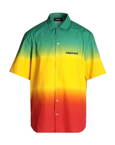 Dsquared2 Color-block Cotton Shirt In Multicolour