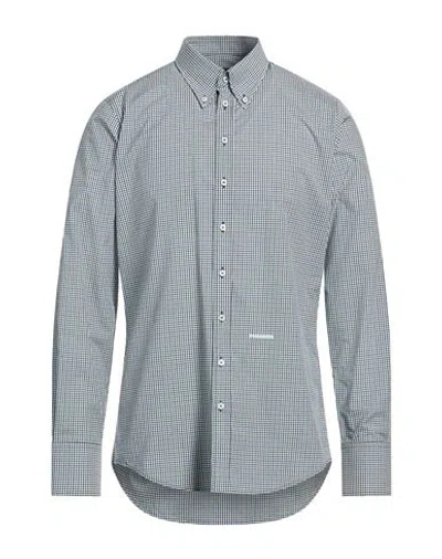 Dsquared2 Man Shirt Green Size 44 Cotton In Blue