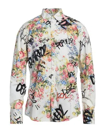 Dsquared2 Man Shirt Ivory Size 42 Cotton In White