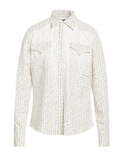 Dsquared2 Man Shirt Ivory Size 44 Cotton, Elastane In White