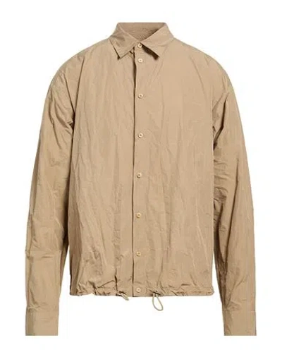 Dsquared2 Man Shirt Khaki Size 42 Polyester, Polyamide In Multi