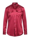 Dsquared2 Man Shirt Magenta Size 38 Polyester, Elastane, Aluminum